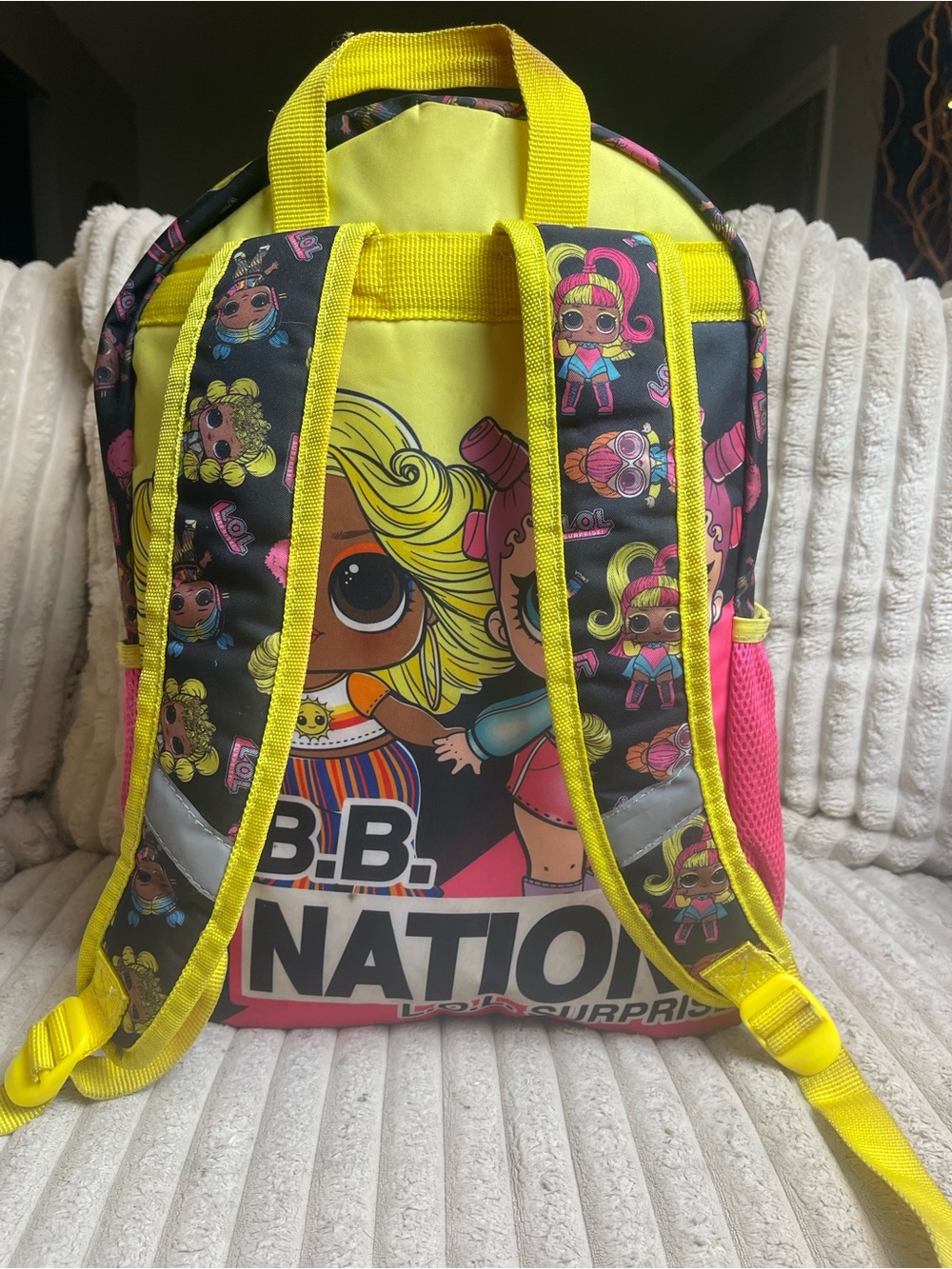 LOL Surprise Girls Backpack Flip Sequin Dolls School Bag Pink Yellow - Picture 3 of 7